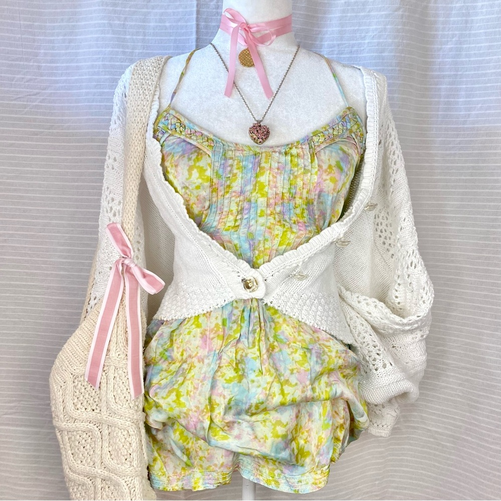 ♡ flowy mini cross back dress with braid & pleated detailing ♡